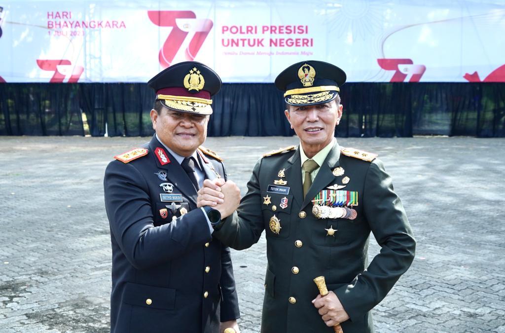 HUT Bhayangkara ke-77 Tahun, Pangdam XIV Hasanuddin Harap Sinergitas dan Soliditas TNI-Polri Senantiasa Terjaga