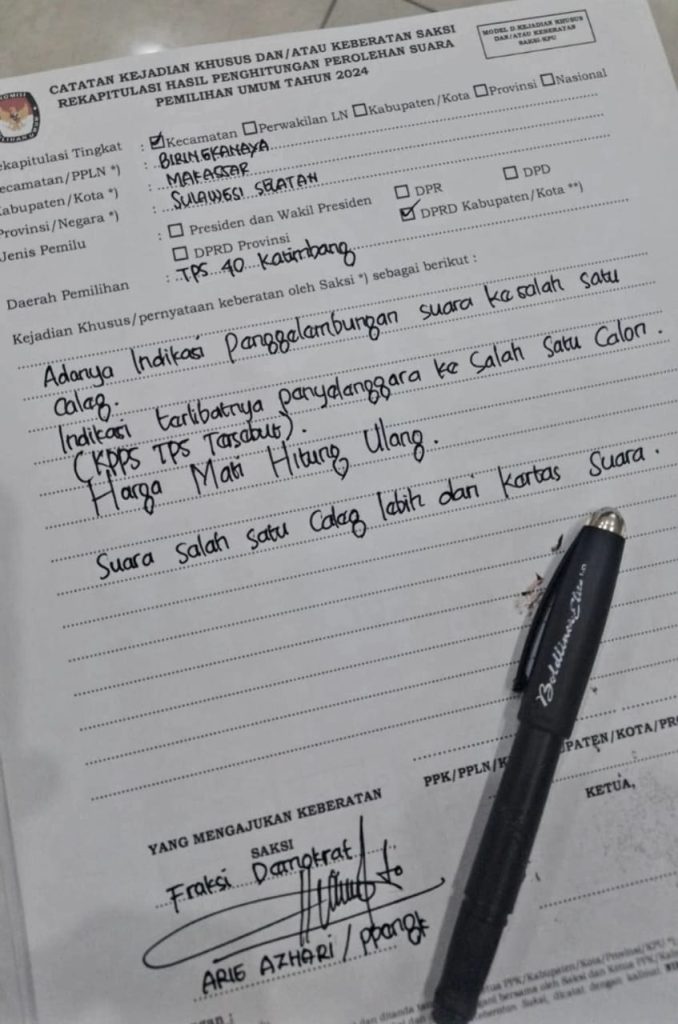 “Terjadi Penggelembungan Suara” di TPS 40 Katimbang