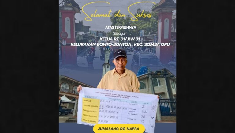 Pemilihan Ketua RT 01 RW 01 Kelurahan Bontoa-Bontoa, Menjadi Sejarah Baru bagi Demokrasi Warga