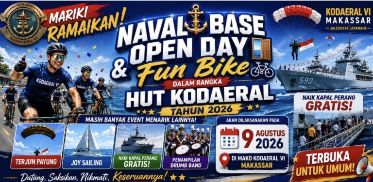Mari Ramaikan…..! Naval Base Open Day dan Fun Bike HUT Kodaeral 2026 di Makassar