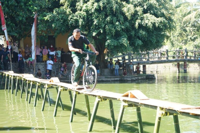 Semarak HUT Ke-81 RI, Kodim Gowa Gelar Lomba Sepeda Lintas Kolam