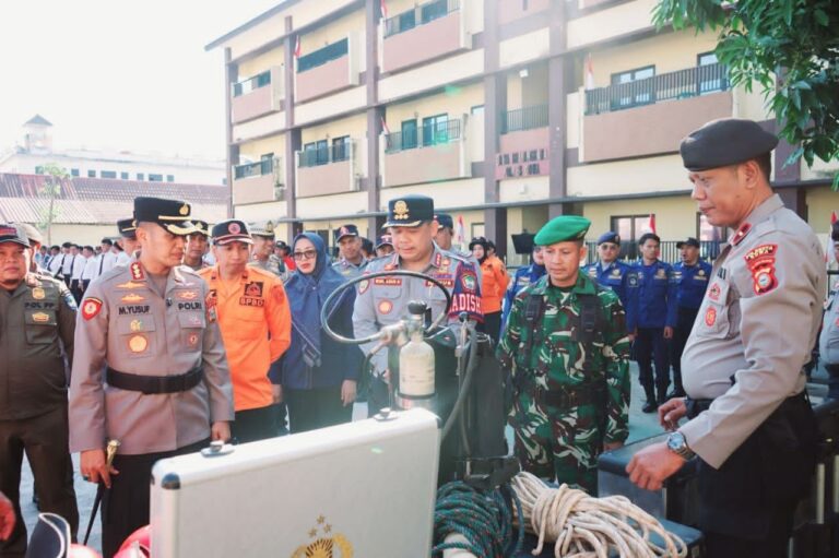 Siapkan Langkah Mitigasi Karhutla, Danramil Bajeng Hadiri Apel Gelar Pasukan di Mapolresta Gowa