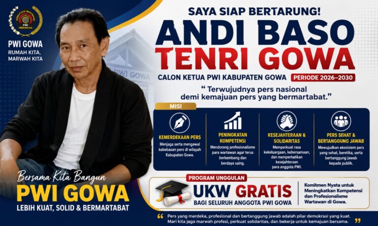 Andi Baso Tenri Gowa Nyatakan Siap Maju sebagai Calon Ketua PWI Gowa Periode 2026-2030