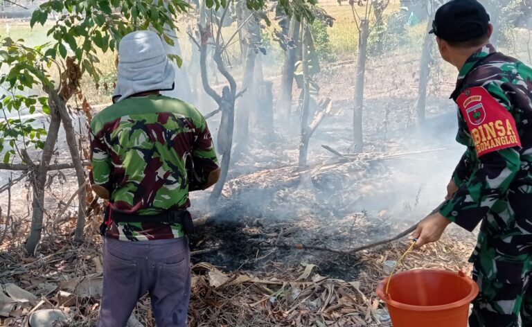 Lahan 2 Hektar di Romangloe Terbakar, Aksi Cepat Babinsa Cegah Api Meluas