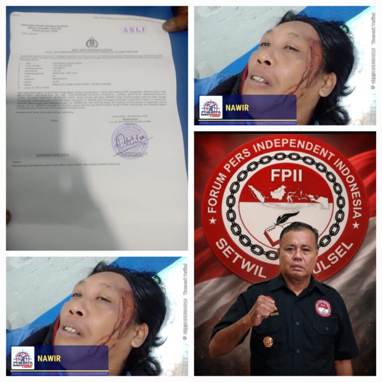 FPII Kecam Dugaan Penganiayaan Jurnalis di Kolaka Utara, Desak Polisi Usut Tuntas