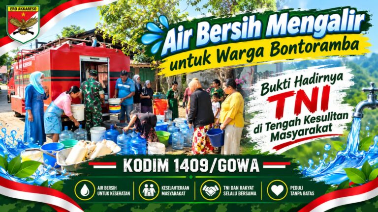 Air Bersih Mengalir untuk Warga Bontoramba, Bukti Hadirnya TNI di Tengah Kesulitan Masyarakat